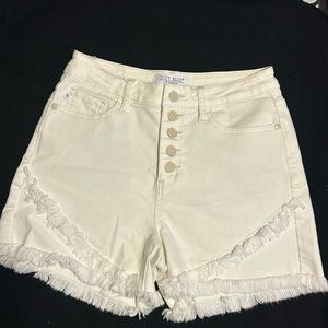 White Double frayed Judy Blue shorts size medium.